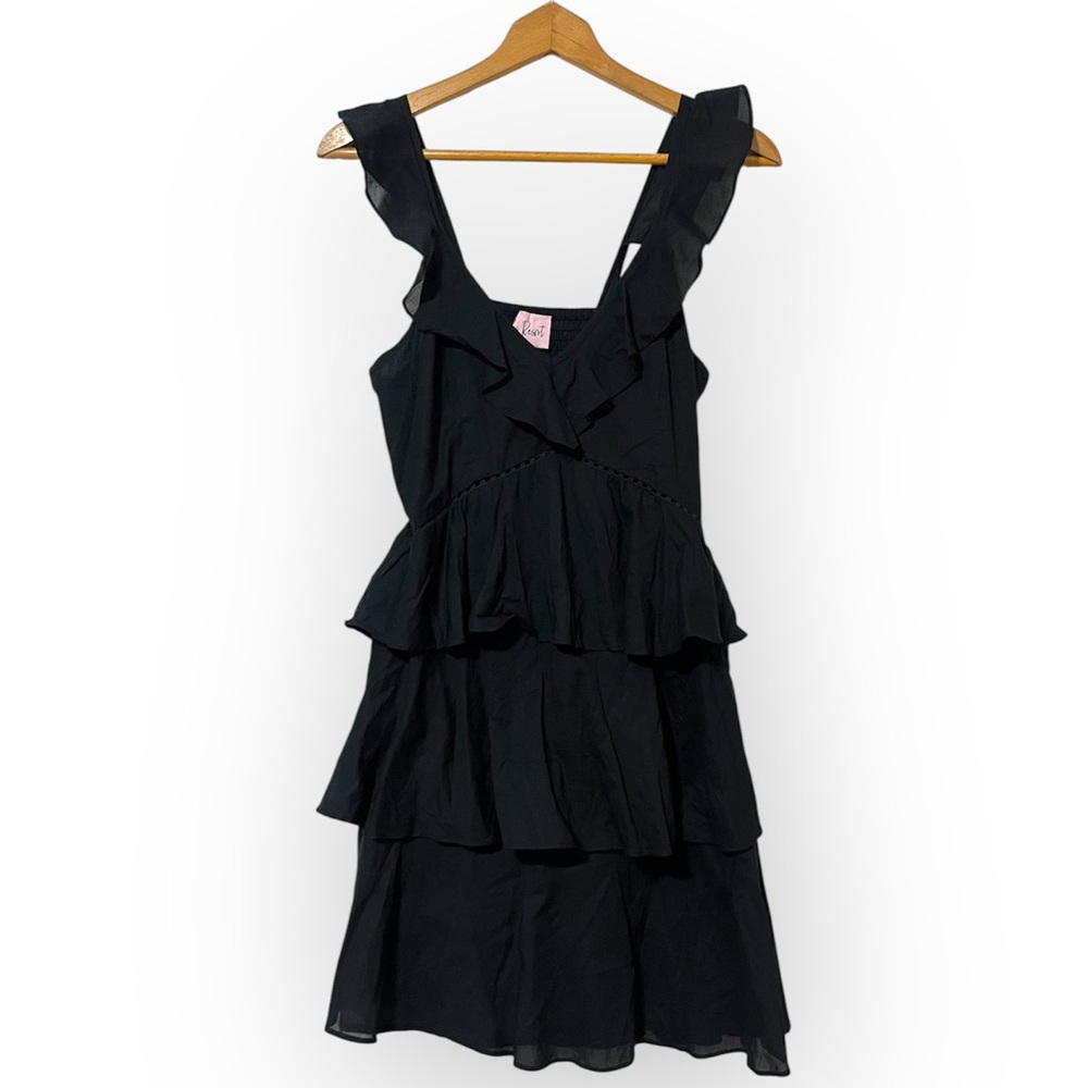 Kos Resort Tiered Black mini dress medium